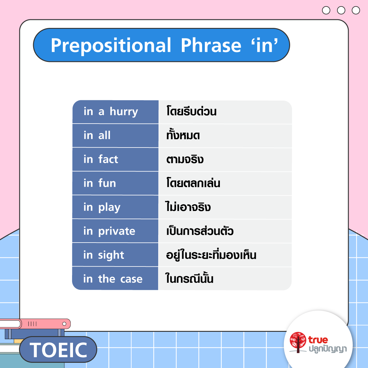 อัปคะแนน TOEIC Prepositional Phrase ที่พบและใช้บ่อย